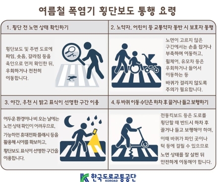 여름철 아스팔트 변형... 횡단보도 통행 주의